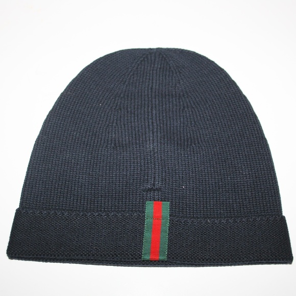Gucci "Loved" Sequin Wool Web Beanie Hat - Picture 2 of 6